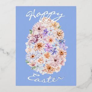 Paasbloemen Blauwe Folie Briefkaart