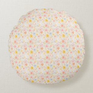 Paasbloemen Naadloos Stof – Pastel Cute Rond Kussen