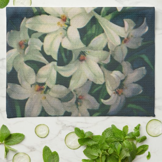 paasbloemen, witte Victoriaans luizen Theedoek (Gevouwen)