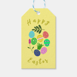 Paasbloemeneieren Decoratieve Planten Jacht Cadeaulabel