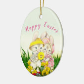  paasboom met Bunny Rabbit Keramisch Ornament (Links)