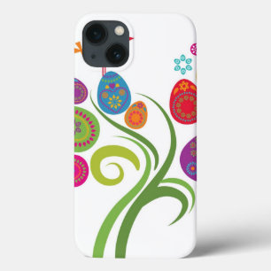 Paasboom met gekleurde eieren en bloemen iPhone 13 hoesje