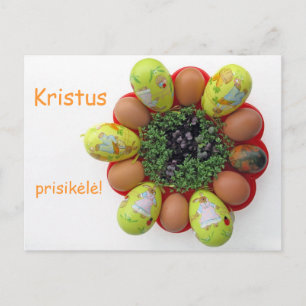 Paasbrief Litouwse tekst Kristus Prisikele Kaart