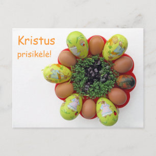 Paasbrief Litouwse tekst Kristus Prisikele Kaart