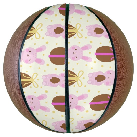 Paasbroodjes en chocolade-eieren mini basketbal (Verticaal)