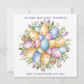 Paasbrunch - Bunny en Easter Egg Flower Kaart (Achterkant)