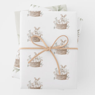 Paasbrunch & Egg Hunt Bunny Basket met eieren Inpakpapier Vel