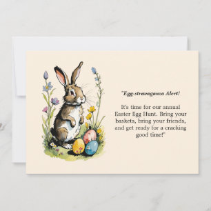 Paasbrunch & Eierenjacht Wildflower Bunny Kaart