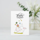 Paasbrunch & Eierjacht | Schattigee konijnenpaasei Uitnodiging Briefkaart (Staand voorkant)