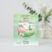 Paasbrunch en eierjacht roze en groen (Staand voorkant)