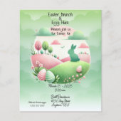 Paasbrunch en eierjacht roze en groen (Voorkant)