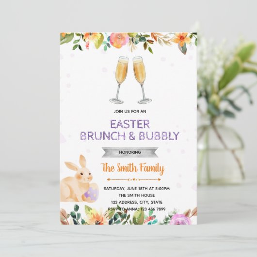 Paasbrunch en feestelijke uitnodiging (Staand voorkant)