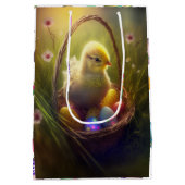 paasbundel en kuiken met eimanden medium cadeauzakje (Achterkant)