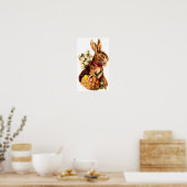 paasbundel met eieren en bloemen poster (Keuken)
