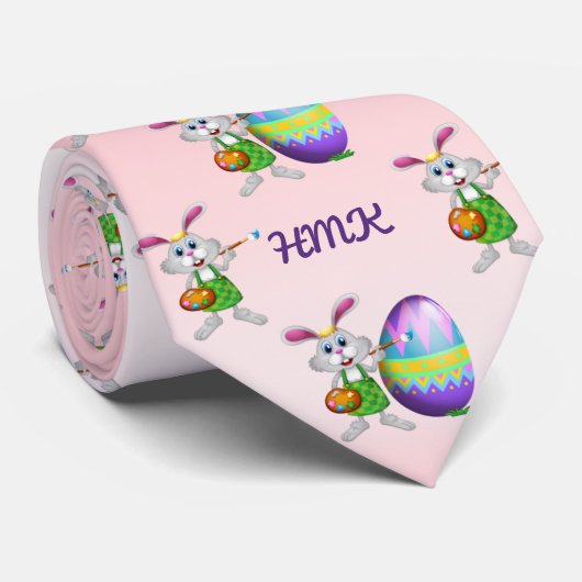 Paasbundel met penseel en eieren afdrukken stropdas (Opgerold)