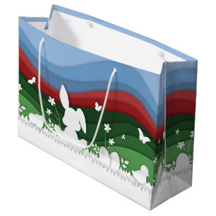 Paasbundelpapier snijdt groene natuur lente groot cadeauzakje