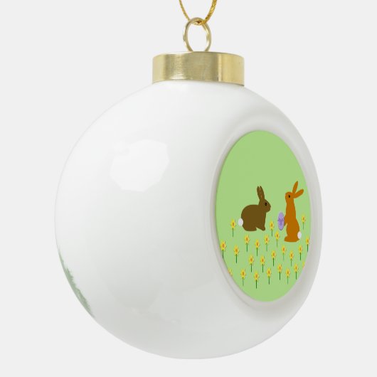 Paasbundels en deaffodils keramische bal ornament (Links)