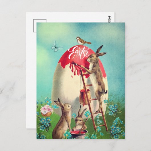 paasbundels en een reuzenfeestdag briefkaart (Voorkant / Achterkant)