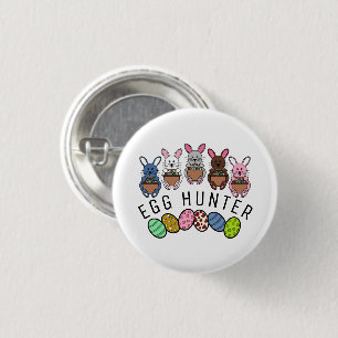 PaasBunnies, Eierjager Ronde Button 3,2 Cm