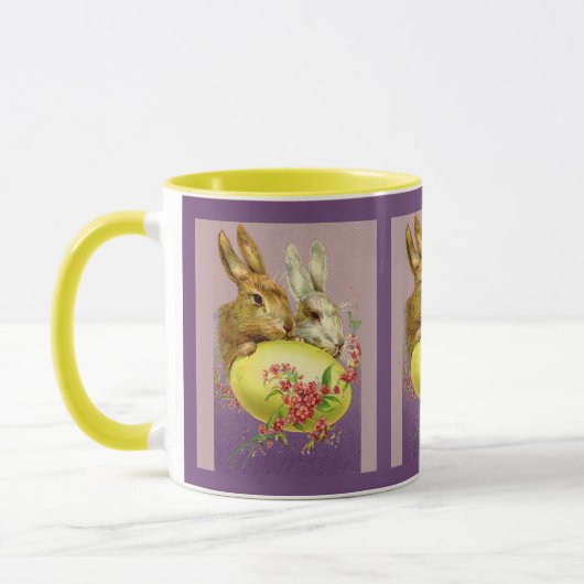 PaasBunnies en Mok van eitjes met  koffie (Links)