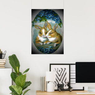 paasbunnies getextureerd Afbeelding, ZSSG Poster