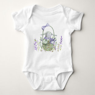 Paasbunny, eigs-mandenlavender romper
