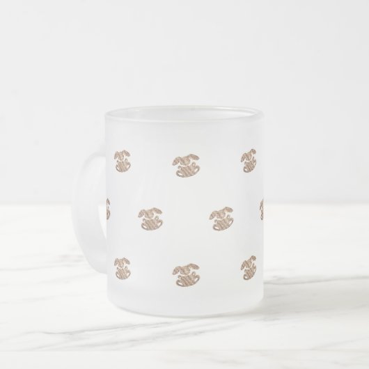 Paasbunny Elegant Gold Kijk Patroon Matglas Koffiemok (Voorkant links)