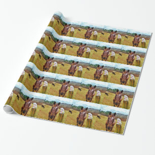 PaasBunny en bruin paard Cadeaupapier