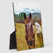 PaasBunny en bruin paard Fotoplaat (Zijkant)