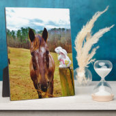 PaasBunny en bruin paard Fotoplaat (Zijkant)