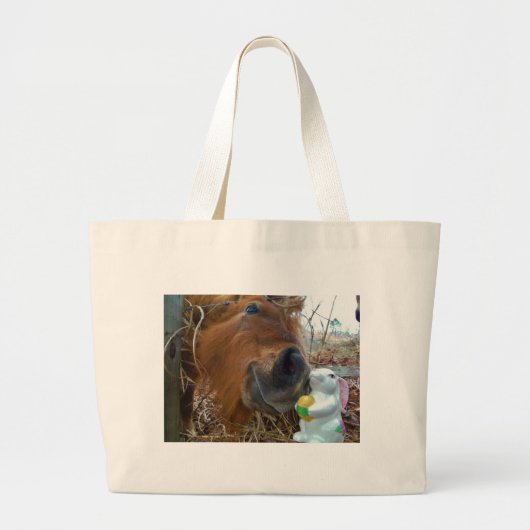 PaasBunny en bruin paard Grote Tote Bag (Voorkant)