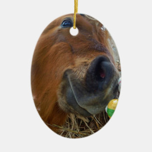 PaasBunny en bruin paard Keramisch Ornament