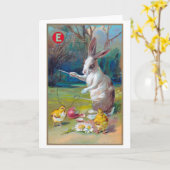 paasbunny en chick kaart (Gele Bloem)