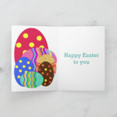 PaasBunny en chocolade-eieren Feestdagen Kaart (Binnen)