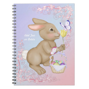 paasbunny en mandje notitieboek