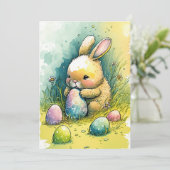 Paasbunny Feestdagenkaart (Staand voorkant)