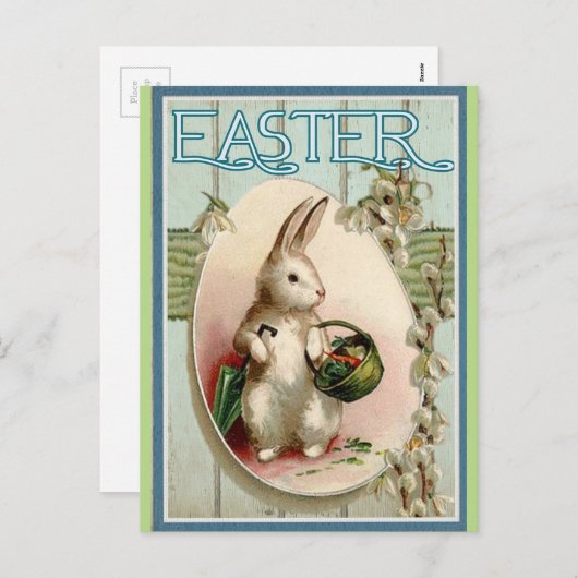 paasbunny feestdagenkaart (Voorkant / Achterkant)