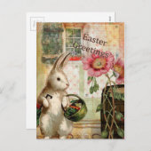 paasbunny feestdagenkaart (Voorkant / Achterkant)