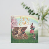 paasbunny feestdagenkaart (Staand voorkant)