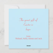 paasbunny feestdagenkaart (Achterkant)