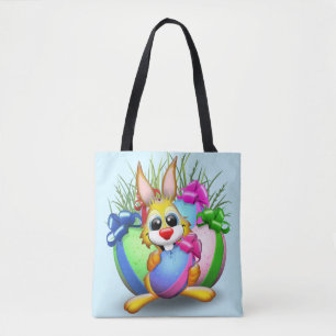 PaasBunny Funny and Cute Character Biting an Eg Draagtas