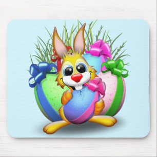 PaasBunny Funny and Cute Character Biting an Eg Muismat