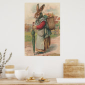 Paasbunny, gekleurd, gekleurde eitjes poster (Keuken)