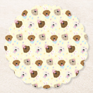 Paasbunny Golden Retriever Patroon Kartonnen Onderzetters