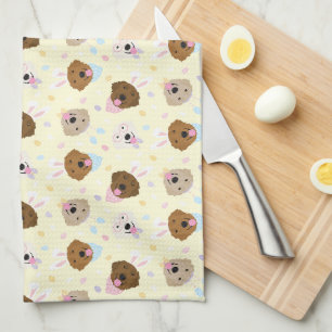 Paasbunny Golden Retriever Patroon Theedoek