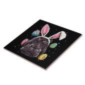 Paasbunny Hippo Funny Easter Hippo Gifts Tegeltje (Zijkant)