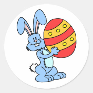 Paasbunny Holding kleurrijke paaseekuis Ronde Sticker