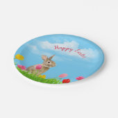 Paasbunny in Tulips Papieren Bordje (Gekanteld)