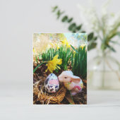 PaasBunny Koe Eieren Feestdagenkaart (Staand voorkant)