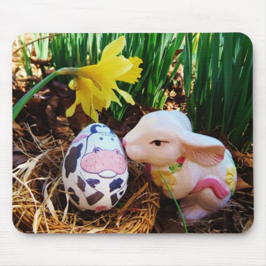 Paasbunny Koe Eieren Muismat (Voorkant)